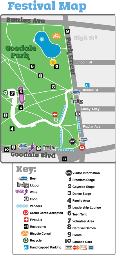 Columbus Pride 2009 Festival Map